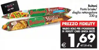 Deco Supermercati Buitoni Pasta brisée/ sfoglia rettangolare 230 g offerta