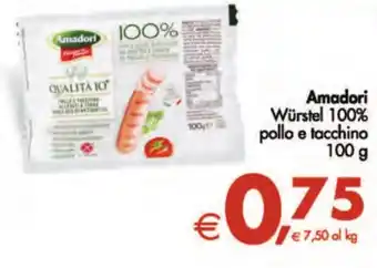 Deco Supermercati Amadori Würstel 100% pollo e tacchino 100 g offerta