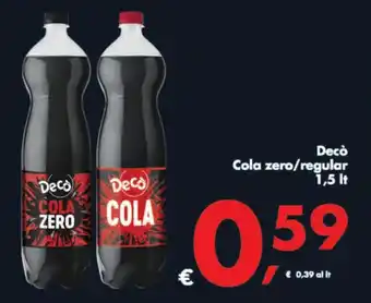 Deco Supermercati Deco Cola zero/regular 1,5 It offerta