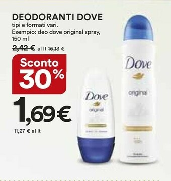 Coop Dove Deodorante offerta