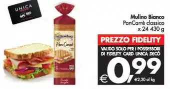 Deco Supermercati Mulino Bianco PanCarrè classico x 24 430 g offerta