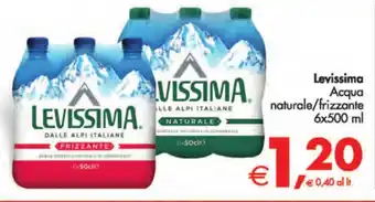 Deco Supermercati Levissima Acqua naturale/frizzante 6x500 ml offerta
