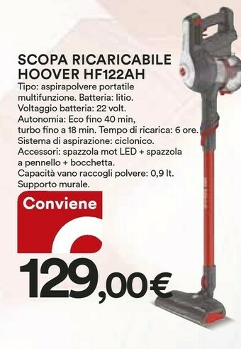 Coop Hoover Scopa elettrica offerta