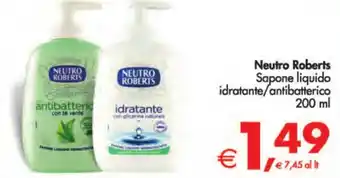 Deco Supermercati Neutro Roberts Sapone liquido idratante/antibatterico 200 ml offerta
