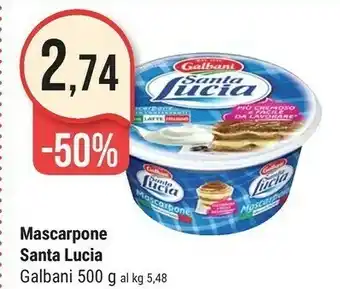 Supermercati Gulliver Galbani Mascarpone Santa Lucia 500 G(ml) offerta