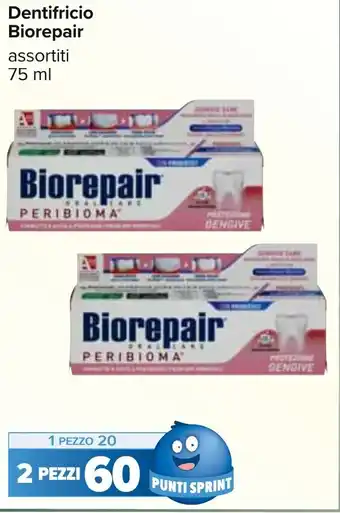 Carrefour Dentifricio Biorepair assortiti 75 ml offerta