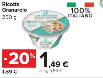 Carrefour Ricotta Granarolo 250 G offerta
