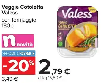 Carrefour Veggie Cotoletta Valess con formaggio 180 g offerta