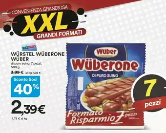 Ipercoop Wuber Wurstel offerta