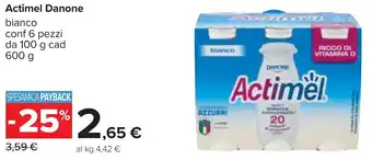 Carrefour Actimel Danone bianco conf 6 pezzi conf 6 pezzi 600 g offerta