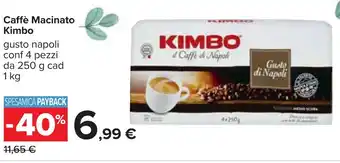 Carrefour Caffè Macinato Kimbo 1 kg offerta