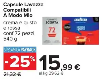 Carrefour Capsule Lavazza Compatibili A Modo Mio 540 g offerta