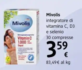 dm drogerie markt Mivolis integratore di vitamina C, D3 e selenio 30 compresse offerta
