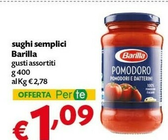 Pam Barilla Sughi per pasta offerta