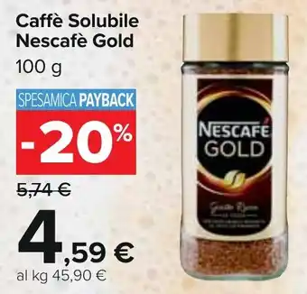 Carrefour Caffè Solubile Nescafè Gold 100 g offerta