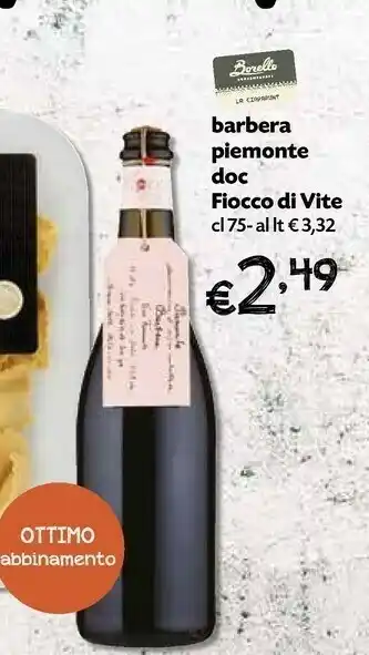 Borello Supermercati Barbera Piemonte Doc Fiocco Di Vite offerta