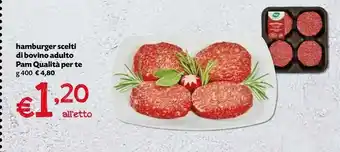 Borello Supermercati Pam Qualità Per Te Hamburger Scelti Di Bovino Adulto offerta