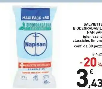 Conad Napisan Salviette Biodegradabili Igienizzante offerta
