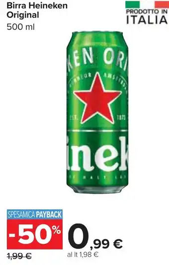 Carrefour Birra Heineken Original 500 ml offerta