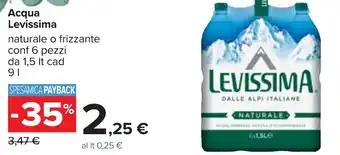 Carrefour Acqua Levissima naturale o frizzante 9 l offerta