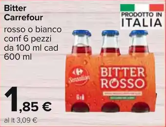 Carrefour Bitter Carrefour rosso o bianco conf 6 pezzi da 100 ml cad 600 ml offerta
