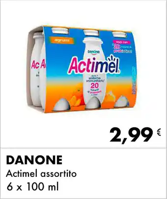 Iper Tosano DANONE Actimel assortito 6 x 100 ml offerta
