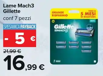 Carrefour Lame Mach3 Gillette conf 7 pezzi offerta