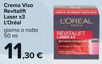 Crema Viso Revitalift Laser x3 L'Oréal giorno o notte 50 ml