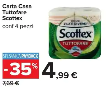 Carrefour Carta Casa Tuttofare Scottex conf 4 pezzi offerta