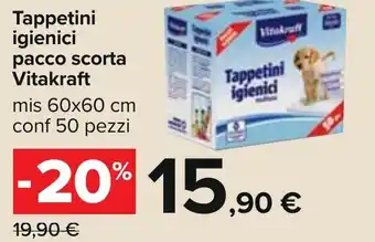 Carrefour Tappetini igienici pacco scorta Vitakraft offerta