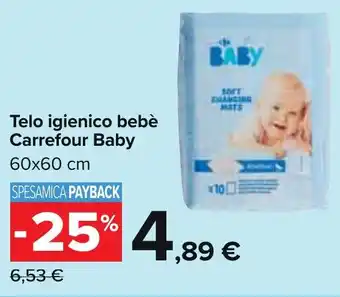 Carrefour Telo igienico bebè Carrefour Baby 60x60 cm offerta