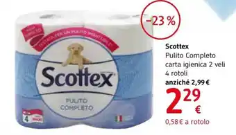 Scottex Pulito Completo carta igienica 2 veli 4 rotoli