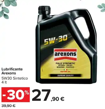 Carrefour Lubrificante Arexons 5W30 Sintetico 4 It offerta