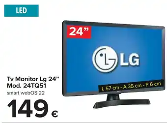 Carrefour Tv Monitor Lg 24" Mod. 24TQ51 offerta