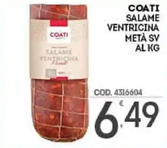 Eurocash Coati Salame Ventricina Metá SV offerta