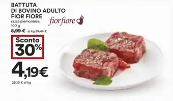 Coop BATTUTA DI BOVINO ADULTO FIOR FIORE razza piemontese, 160 g offerta