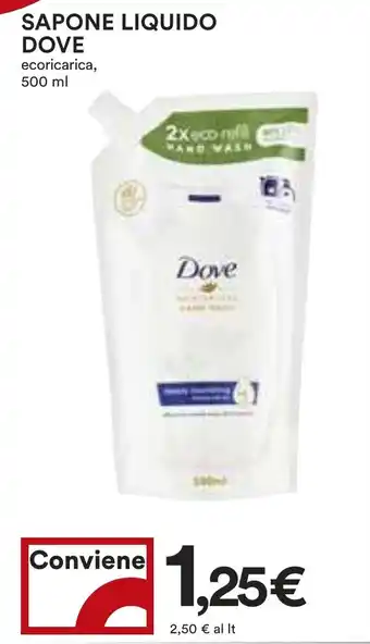 Coop SAPONE LIQUIDO DOVE ecoricarica, 500 ml offerta