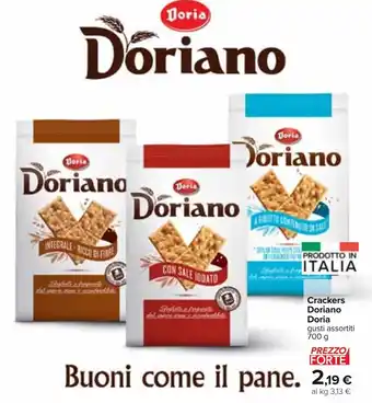 Carrefour Crackers Doriano Doria gusti assortiti 700 g offerta