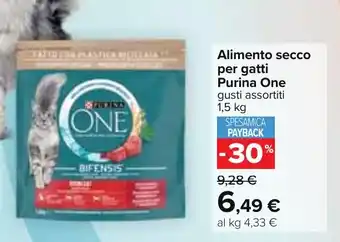 Carrefour Alimento secco per gatti Purina One gusti assortiti 1,5 kg offerta