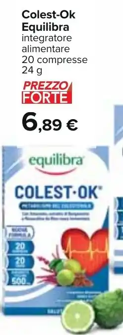 Carrefour Colest-Ok Equilibra integratore alimentare 20 compresse 24 g offerta