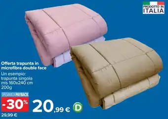 Carrefour Offerta trapunta in microfibra double face mis 160x240 cm offerta