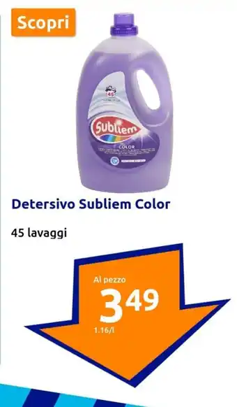 Action Detersivo Subliem Color 45 lavaggi offerta