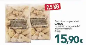 Fiori di zucca pastellati GARBO prosciutto e mozzarella/ alici e mozzarella 2,5kg