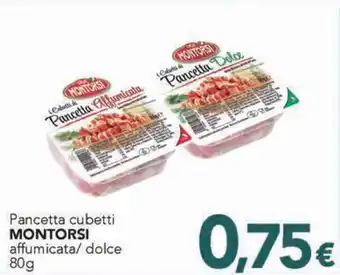Pancetta cubetti MONTORSI affumicata/ dolce 80g