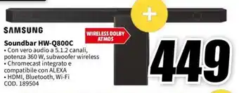 MediaWorld SAMSUNG Soundbar HW-Q800C offerta