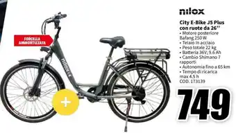 MediaWorld nilox City E-Bike J5 Plus con ruote da 26" offerta