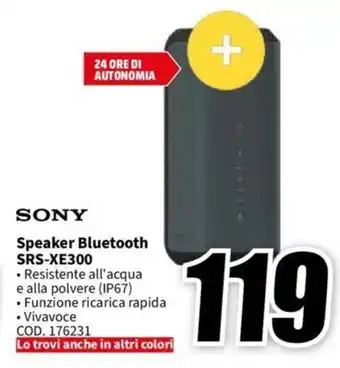 MediaWorld SONY Speaker Bluetooth SRS-XE300 offerta