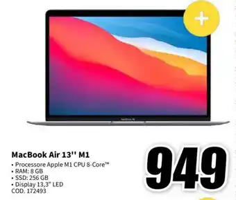 MediaWorld MacBook Air 13" M1 offerta