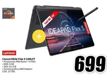 MediaWorld Lenovo Convertibile Flex 5 14ALC7 offerta