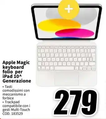MediaWorld Apple Magic keyboard folio per iPad 10^ Generazione offerta